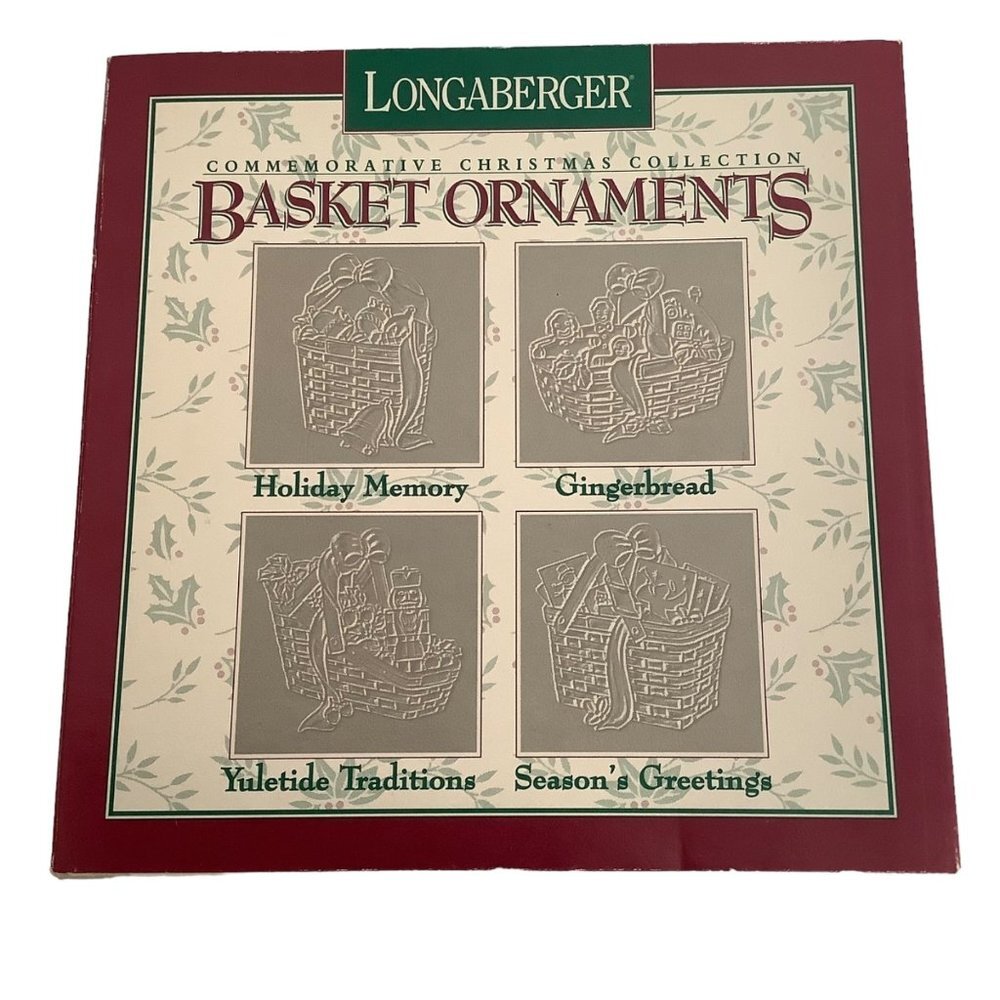 Vtg Longaberger Christmas Collection‎ Pewter Basket Ornaments Holiday Yuletide